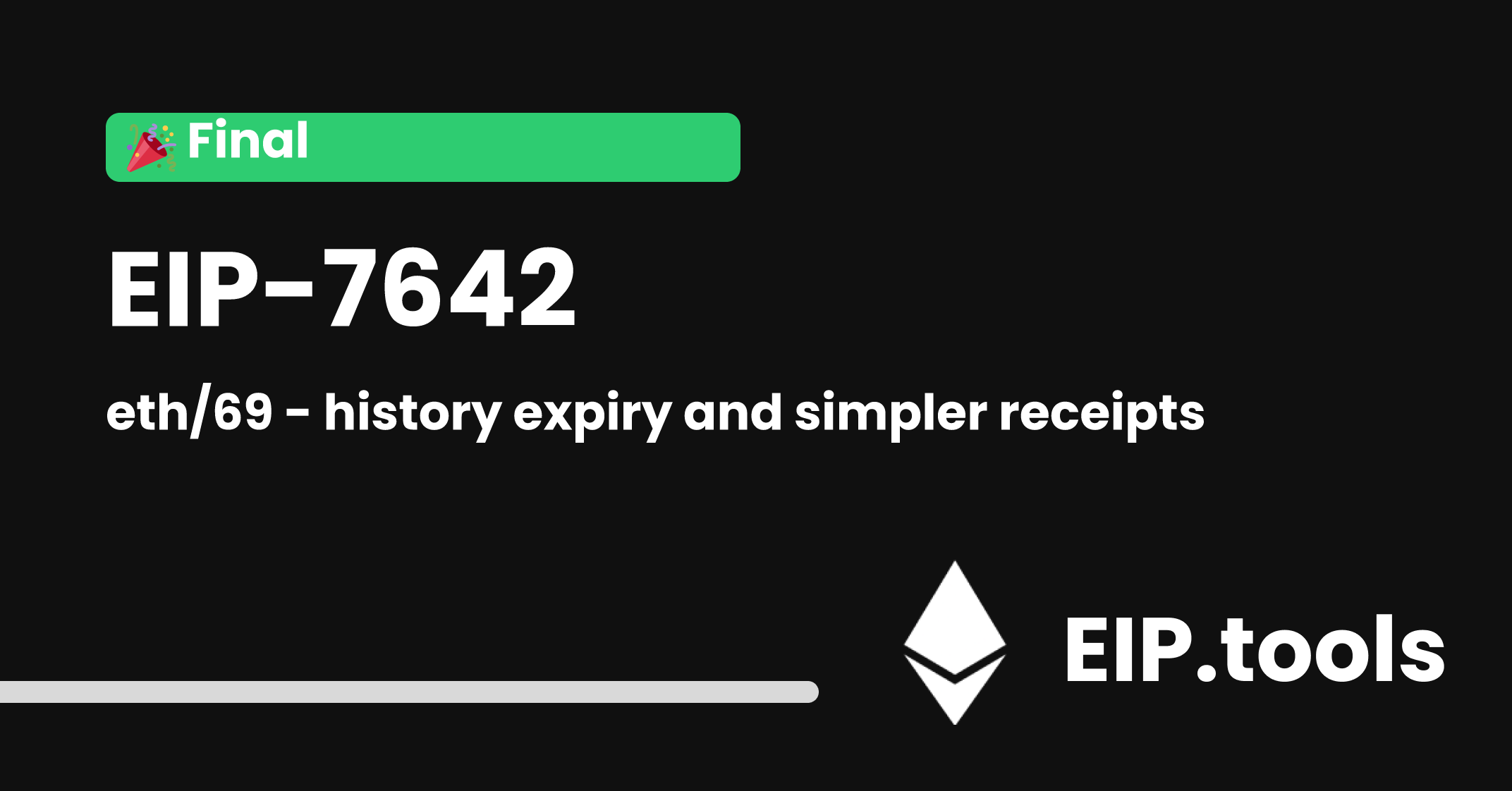 EIP-7642: eth/69 - history expiry and simpler receipts | EIP.tools