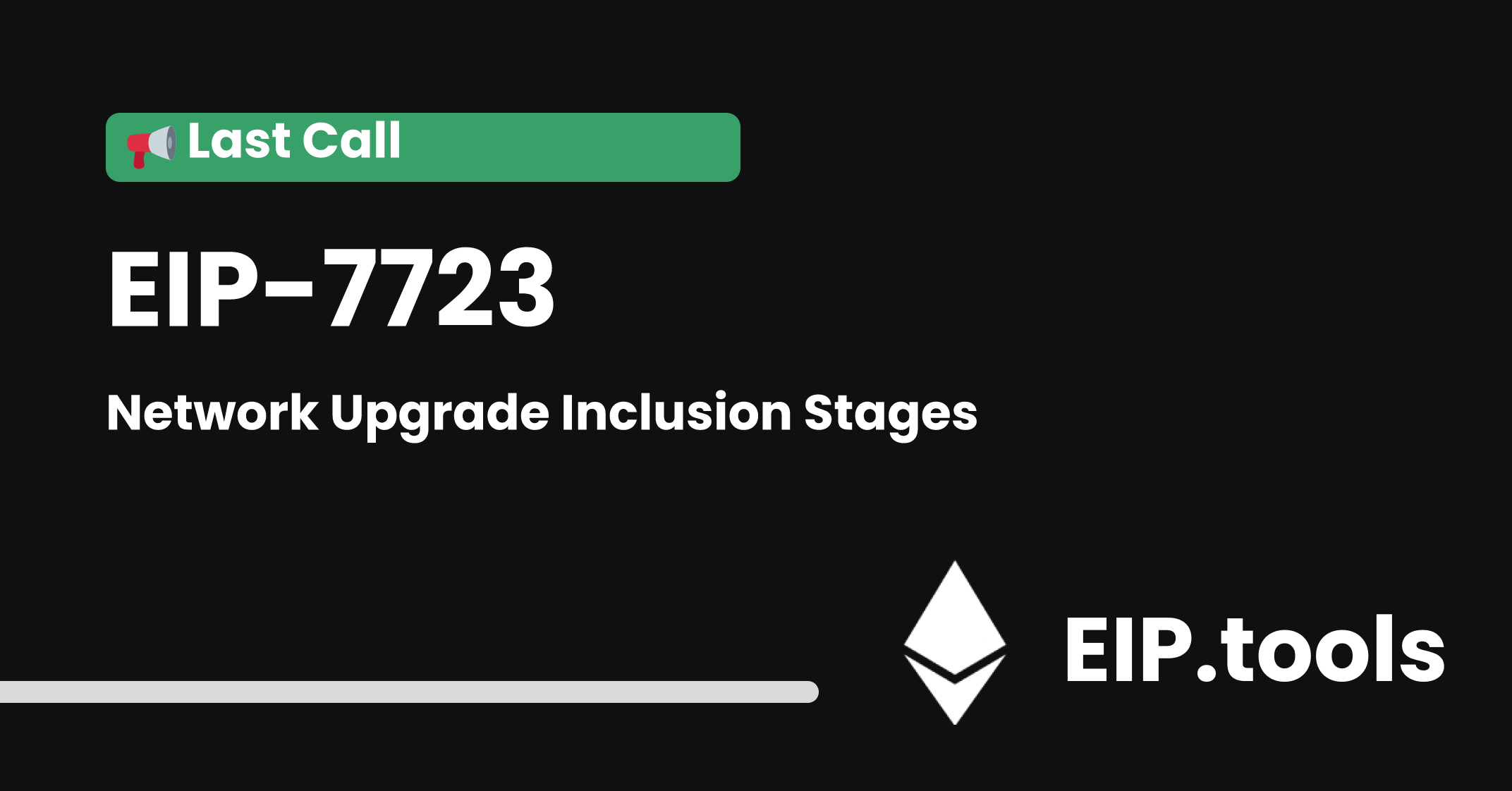 EIP 7723: Network Upgrade Inclusion Stages EIP tools